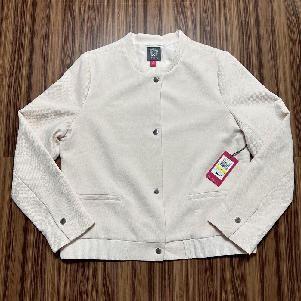Vince Camuto Ladies Blazer Jacket Size M Pink Mimosa Long Sleeve Snap Lining NWT
